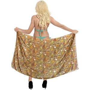 LA LEELA Women's Beachwear Summer Beach Wrap Bikini Wraps Sarong Coverups Skirt Swimsuit Swimwear Swim Cover Up for Women One Size Multi,Geometric - 1 of 4