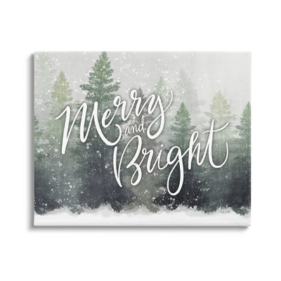 Stupell Industries Merry & Bright Winter Forest Canvas Wall Art
