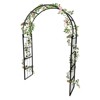 Metal Garden Arch, 88 in H Outdoor Lawn Arbor with Stakes, Garden Arch Arbor Trellis for Climbing Plants, Vines, Wedding Archway, Lawn, Patio, Party - 4 of 4