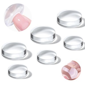 Saviland Clear Silicone Nail Stamper Heads, 6pc Short & Long Jelly French Tip Stampers for Manicure Tools, Crack-Resistant. - 1 of 4