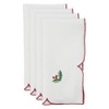Saro Lifestyle Embroidered Christmas Napkin, 20" Square, Ivory (Set of 4) - 3 of 3