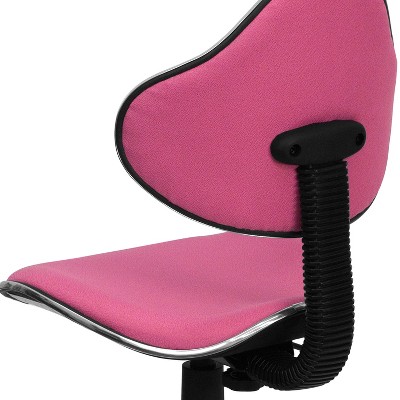 Swivel Pink Polyester Low-Back Task Chair