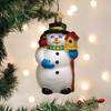 Old World Christmas Blown Glass Ornament for Christmas Tree, Snowman With Cardinal (with OWC Gift Box) - 2 of 4