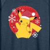 Women's - Pokémon - Pikachu Santa Hat Ugly Sweater Lightweight French Terry Wide Neck Long Sleeve Graphic Shirt - 2 of 4