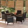 vidaXL 7 Piece Patio Dining Set with Cushions Black - 55.1" Table Length 6 Chairs - 2 of 4