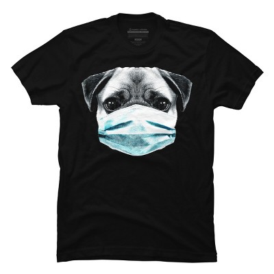 Men's Design By Humans Masked Pug By clingcling T-Shirt