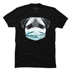 Men's Design By Humans Masked Pug By clingcling T-Shirt - 1 of 4