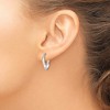 Black Bow Jewelry Twisted Oval Hoop Earrings in Sterling Silver - 20mm (3/4 Inch) - 3 of 4
