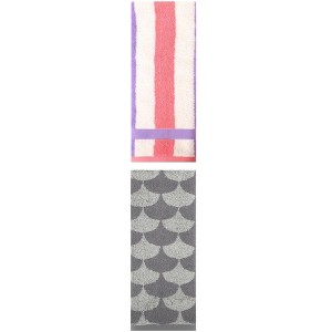 REGALWOVEN Geometric Cotton Soft Absorbent Decorative Hand Towel Set for Bathroom 13" x 29" 2 Pcs - 1 of 4