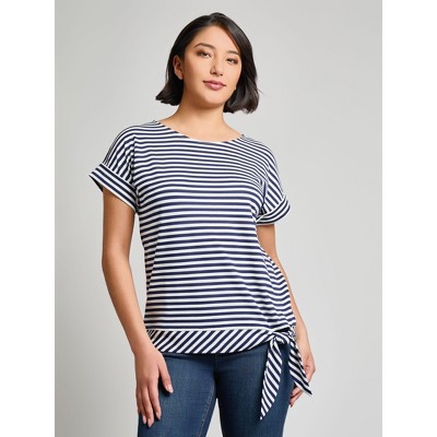 Jones New York Dolman Sleeve Tie Tee