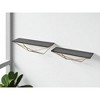 HomeRoots Set Of Two Black And Gold Wood And Metal Modern Wall Mounted Accent Shelves - 2 of 4