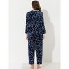 cheibear Women's Flannel Winter Cute Printed Long Sleeve Pajama Sets - 3 of 4