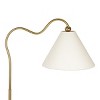VYNXARIA 60"H Majestic Brass Ring Base Curved Floor Lamp with Triangle White Drum Shade - 3 of 4