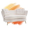 Loveseat Sofa Upholstered Couch with Golden Metal Legs,White/ Yellow/Orange/Blue/Gray/Black/Pink, 4W-ModernLuxe - 2 of 4