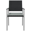 vidaXL Patio Garden Chairs Set with Cushions - Stylish and Durable Black Poly Rattan Outdoor Seating - Weather Resistant and Easy to Assemble - 4 of 4