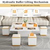 CLIHOME Modern Space Saving Center Table with Foldable Top, Multi-Functional Adjustable Lift-Top Coffee Table with 4 Storage Stools - 3 of 4