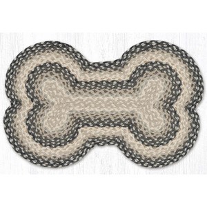 Earth Rugs Gray, Sand & Ivory Large Dog Bone Braided Pet Tread – Handcrafted Jute, 18" x 28" - 1 of 3