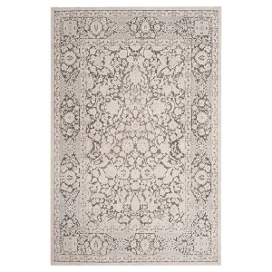 Dark Gray/Cream Floral Loomed Accent Rug 3