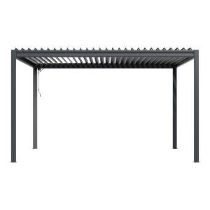 Mondawe 10X13FT Outdoor Louvered Aluminum Pergola with Adjustable Roof and Efficient Drainage System for Patio, Deck, Garden - 1 of 4