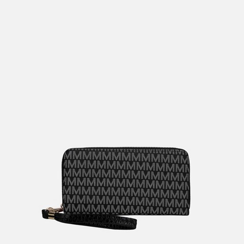 MKF Collection Wallet Wristlet Logo Print Vegan Leather, Noemy – MKF Collection by Mia K - Black