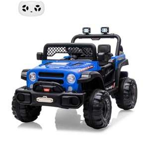 Jojoka 12V Kids Ride On Truck with Parent Remote Control, Off-Road Electric Car w/Dual Motors, LED Lights & Music - 1 of 4