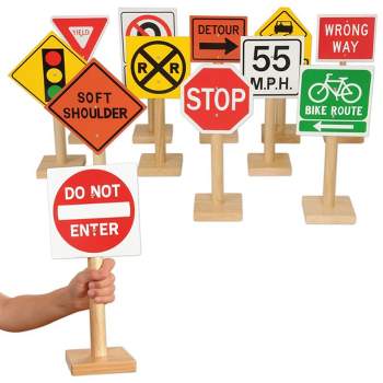 Creative Minds Deluxe International Traffic Signs with Wooden Bases
