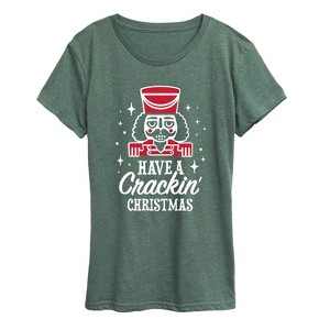 Women's - Instant Message - Crackin Christmas Short Sleeve Graphic T-Shirt - 1 of 4