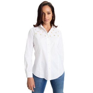 Jessica London Wrinkle-Free Stretch Poplin Shirt - 1 of 2