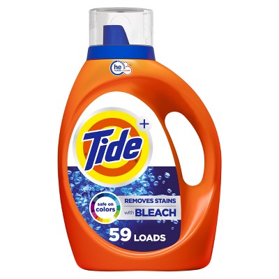 Tide with Bleach Alternative Original Scent HE Compatible Liquid Laundry Detergent - 84 fl oz: 59 Uses, Spill-Resistant Lid
