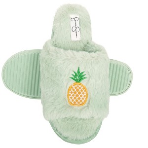 Jessica Simpson Womens Fuzzy Open Toe Slide Slipper - 1 of 4