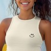 Dalix Smile Face Rib Crop Muscle Tank Cute Womens - 4 of 4