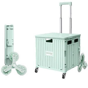 Viviendo 65L Foldable Shopping Trolley Cart Portable Grocery Basket Climbing Wheel with Top Cover - 1 of 4