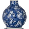 D13x25.7" Blue and White Round Two-Tiered Ceramic Vase Lamp - 4 of 4