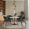 LeisureMod Bristol Round Dining Table with MDF Top and Walnut Steel Pedestal Base for Modern Kitchen and Dining Room - 3 of 4