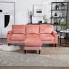 Mocamel UNITED WE WIN 3-Seat Solid Wood Chenille Sofa, Cup Holders & Storage Ottoman, Cozy Sectional for Living Room - 4 of 4