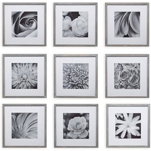 Gallery Perfect (Set of 9) 12"x12" Matted to 8"x8" Gallery Frames Gray - 1 of 4