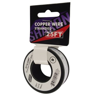 Shaxon 25' Stranded Copper 18 AWG Wire On Spool White ST18-25WT