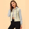 INSPIRE CHIC Women's Regular Fit Layered Drawstring Hood Denim Jacket with Pockets - 2 of 4