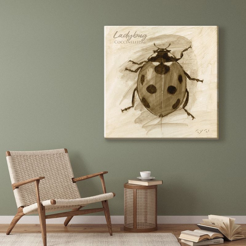 Sullivans Darren Gygi Sepia Ladybug Giclee Wall Art, Gallery Wrapped, Handcrafted in USA, Wall Art, Wall Decor, Home Décor, Handed Painted, 2 of 4