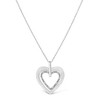 Haus of Brilliance Silver Prong-Set Diamond Accent Double Heart Pendant Necklace - 2 of 4