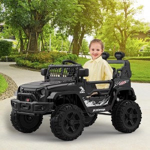 12V Kids Ride On Truck, Electric Play Car Ride-On Toy with Parent Remote Control, 3 Speeds, 4 Tires Suspension, LED Lights - 1 of 4