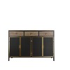 TIRAMISUBEST 48" Wide 4 Doors Modern Sideboard with 3 Top Drawers - Dark Gray Mobile File Cabinet - 4 of 4
