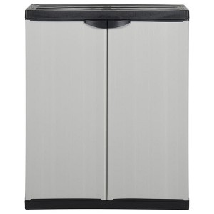 vidaXL Garden Storage Cabinet with Shelf in Gray and Black - PVC and PP Cabinet - Compact and Secure Outdoor Cabinet - 1 of 4