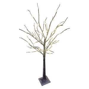 Season's Designs 4Ft Snowy Bark Branch Tree with Base Christmas Decor with 72 LED Warm White Flashing Lights for Indoor or Outdoor Use - 1 of 1