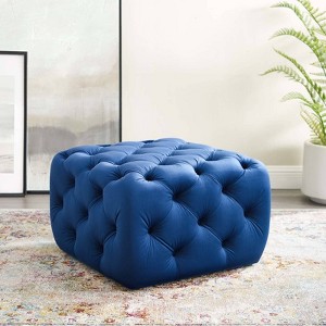 Amour Tufted Button Square Performance Velvet Ottoman - Modway - 1 of 4