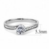 Slickblue Stylish Women's Ring in Polished Stainless Steel with Clear CZ Pave Stones - Perfect for Engagement, Size 5-10 - 3 of 4