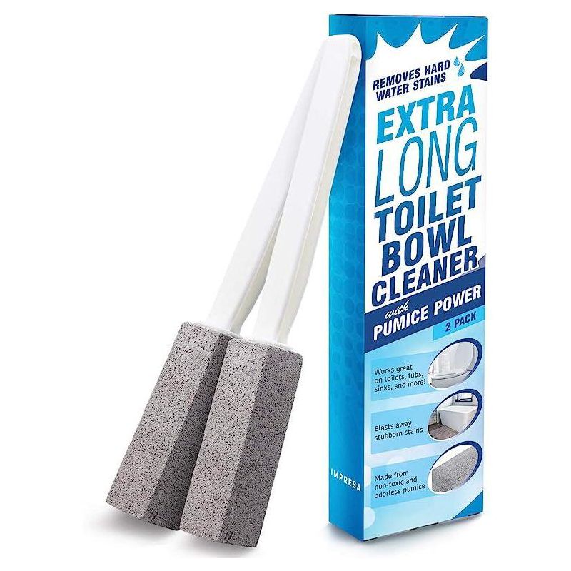 Impresa 2 Pack Pumice Stone Toilet Bowl Cleaner with Extra Long Handle, 1 of 4