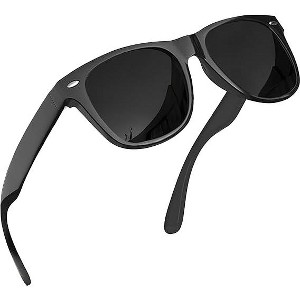 grinderPUNCH Super Dark Black Lens Men's Sunglasses Retro Classic 80's Stylish Trendy Shades (Black) - 1 of 1