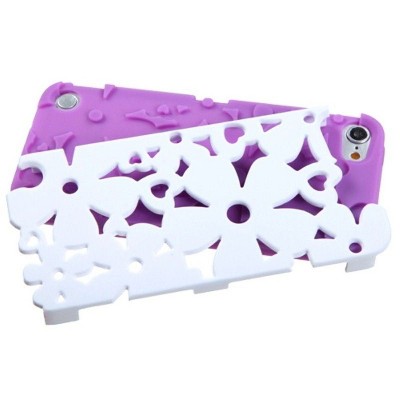 MYBAT For Apple iPod Touch 5th Gen/6th Gen Purple White Flowerpower Hard Hybrid Case