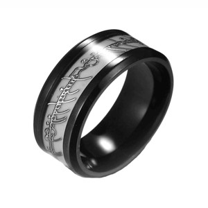 Glow in Dark Black Wedding Band One Ring of Power Stainless Women Men Ginger Lyne - 1 of 4